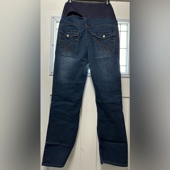 Oh! Momma Maternity Jeans Blue Denim Over Belly (522) - Picture 4 of 6